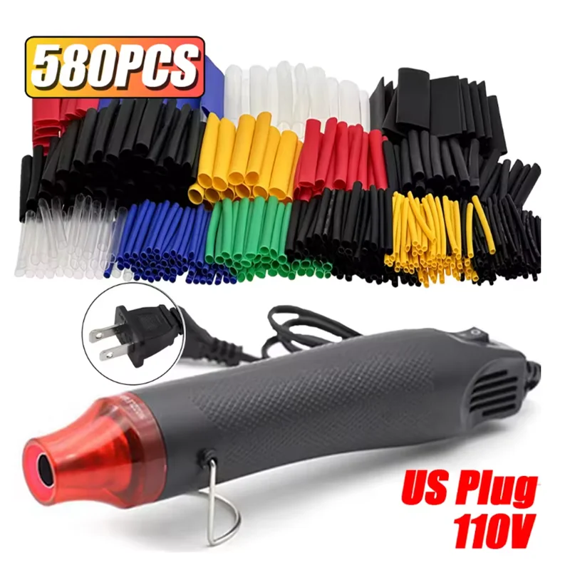 1160/580/164PCS Heat Shrink Tubing Kit Wire Shrinking Wrap Connect Cable Cover Protection Electrical Insulation Repairs