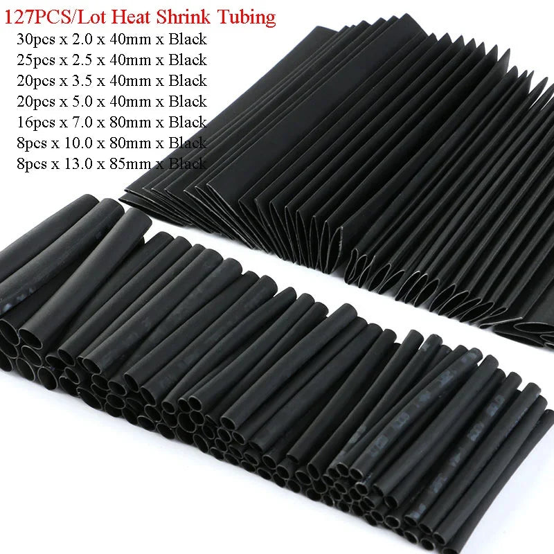 530/127pcs Heat Shrink Tubing Sleeves Polyolefin Set 2 1 Shrink Ratio for Wires Cables Multicolor Sleeves