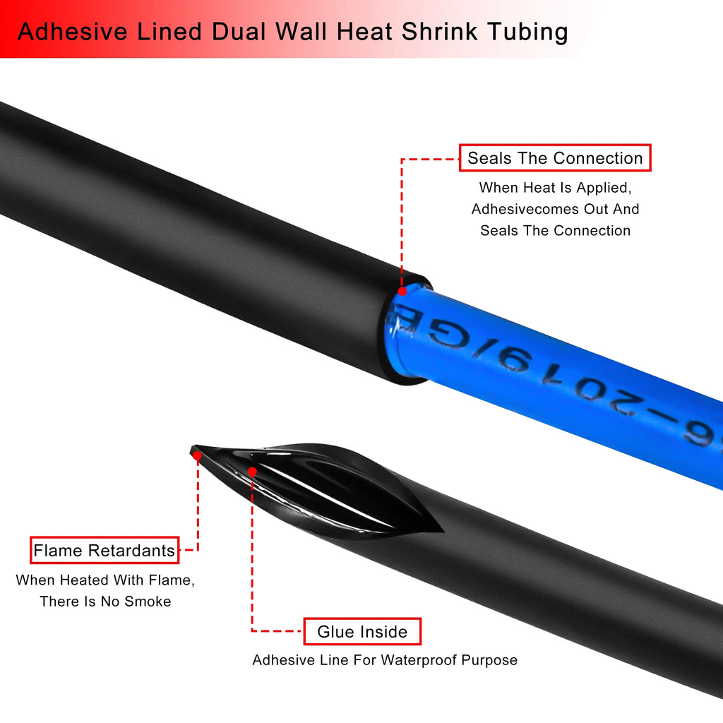 5M 4 1 Heat Shrink Tube With Glue Thermoretractile Shrinkabl