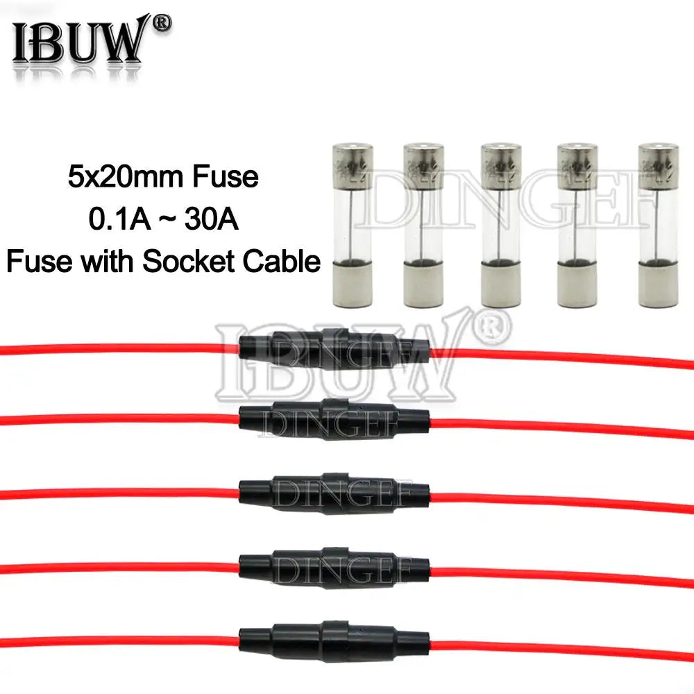 10PCS 5PCS 5 20mm Glass Fuse Holder Screw Type 5X20mm with 5