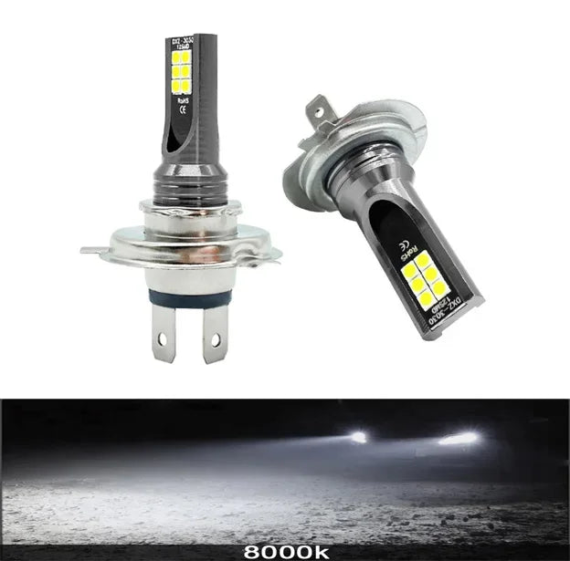 2Pcs Super Bright H4 H7 Led Bulb Car Headlight Motorcycle H1