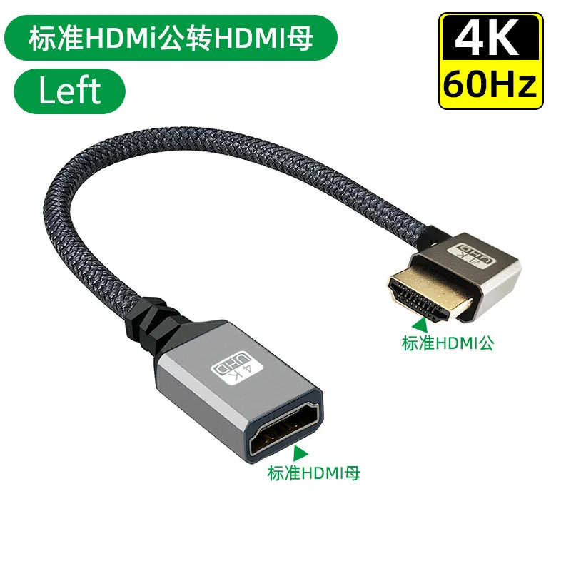 4K60Hz HDMI Male To Female Extension Cable Micro/Mini HDMI-Compatible adapter left/right/up/down Extender Wire Cord