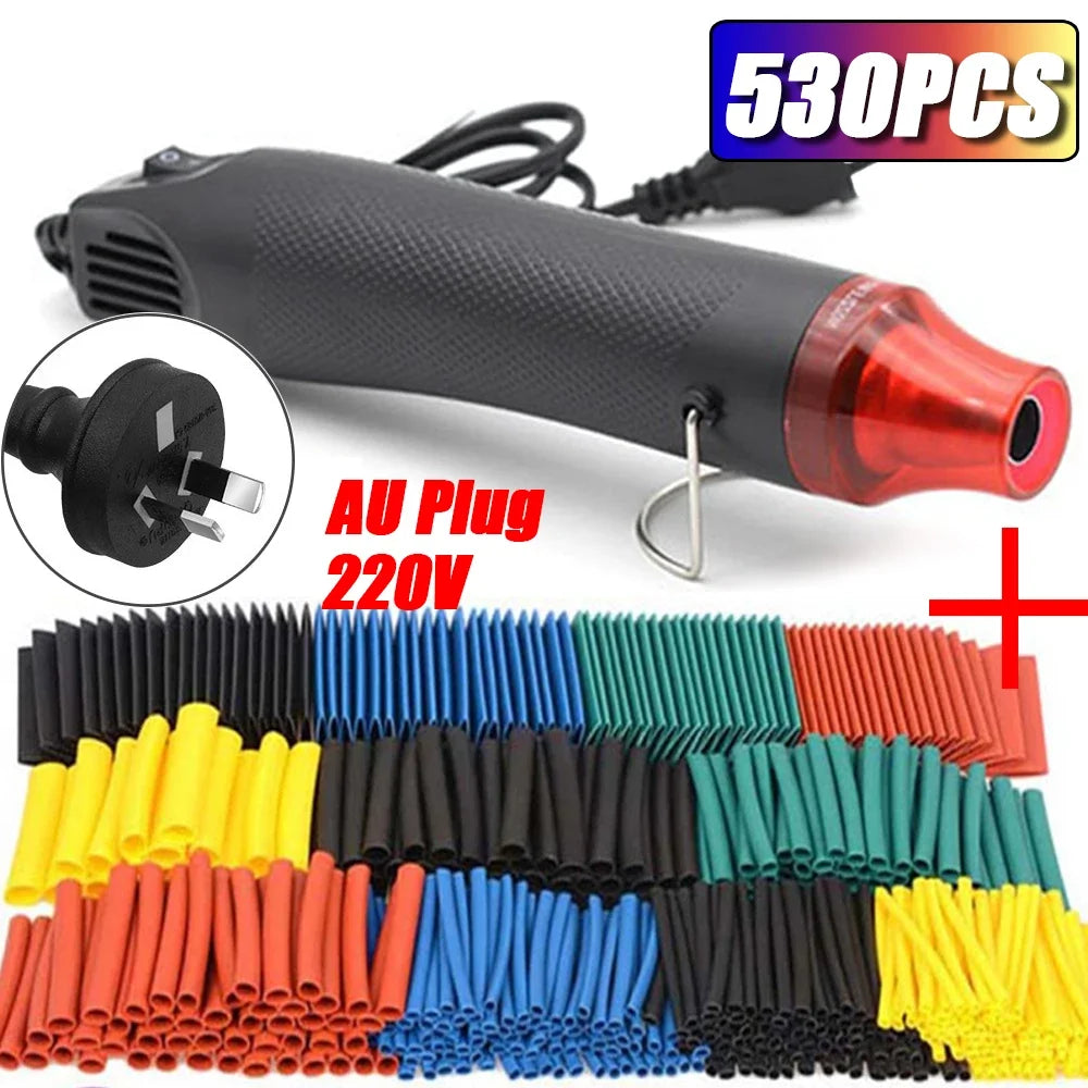 2 1 Shrinkable Wire Shrinking Wrap Tubing Wire Connect Cover Protection with 300W Hot Air Gun 127-10600pcs Heat Shrink Tube