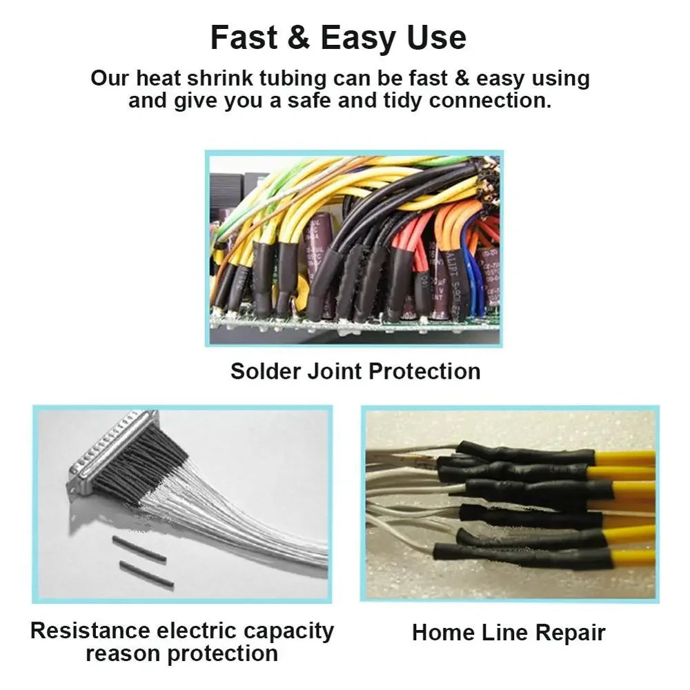 530/127pcs Heat Shrink Tubing Sleeves Polyolefin Set 2 1 Shr