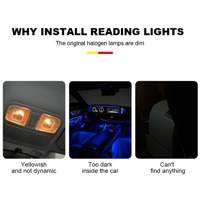 SEAMETAL 54/108LED 12-24V Car Reading LED Night Strip Light 