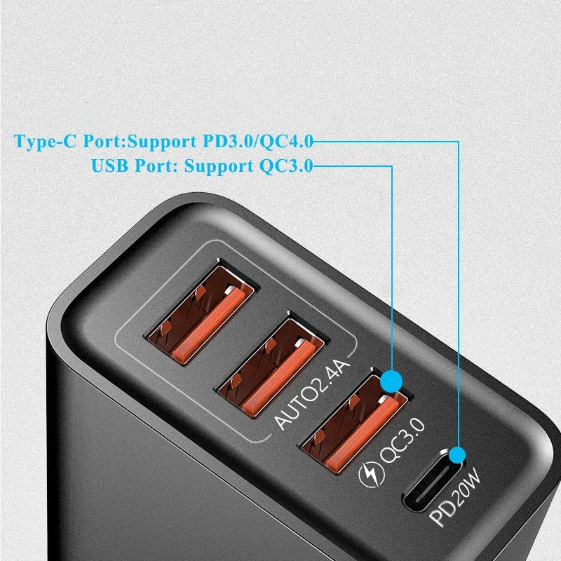 PD 30W Fast Charging Charger Multi Ports Quick Charging Adap