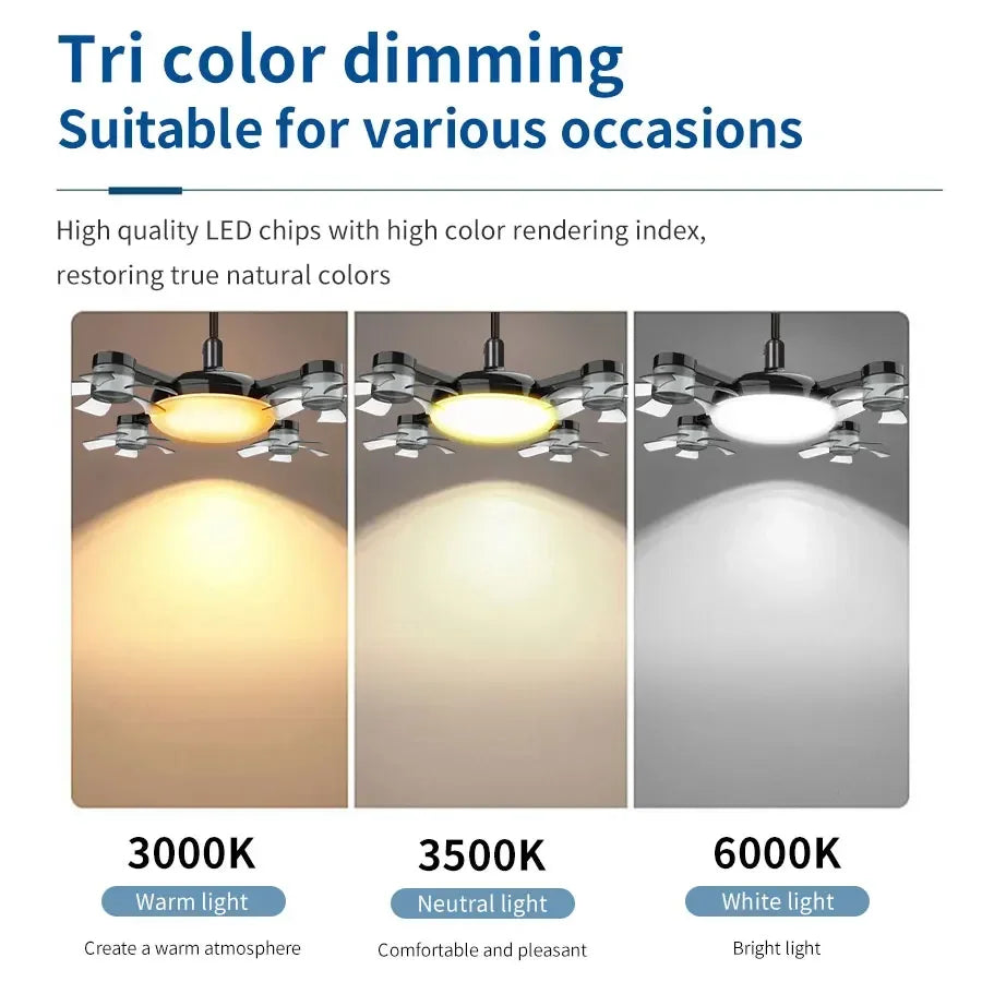 E27 Fan Light 2-in-1 60W Drone Design Ceiling Fan Light with