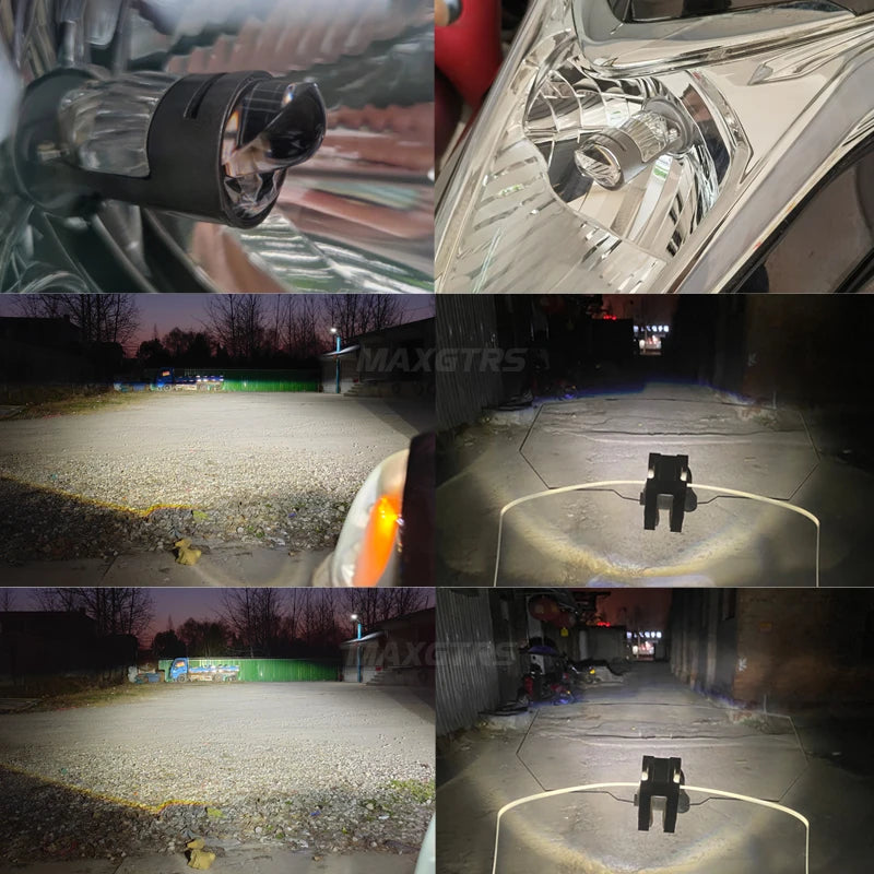 Dual Lens H4 LED Headlight Mini Projector Lens LED H4 Auto L