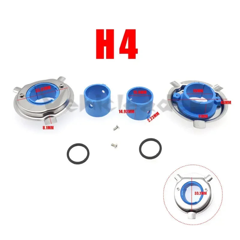 2pcs Car LED Halogen Headlight H4/HB2 Lamp Bulb Base Adapter