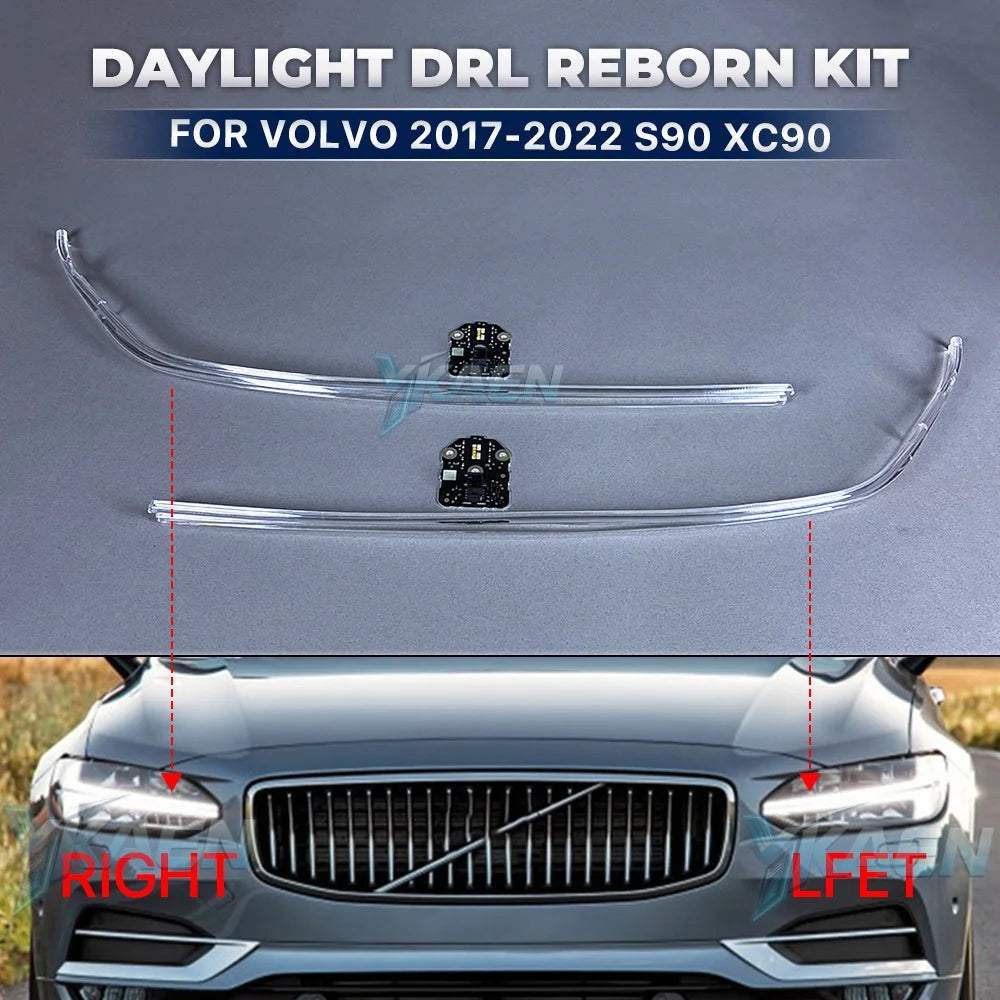 DRL Light Guide Plate Car Headlight Angel Eye Tubes Daytime Running Lights Chips DRL Boards Repair for Volvo