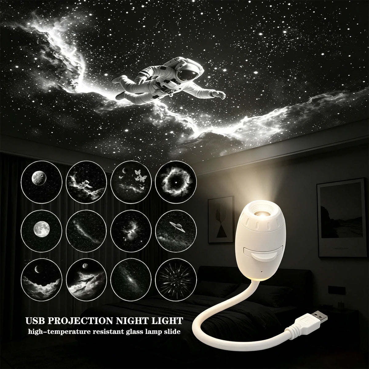 Romantic LED Starry Sky Night Light USB Powered Saturn Galax