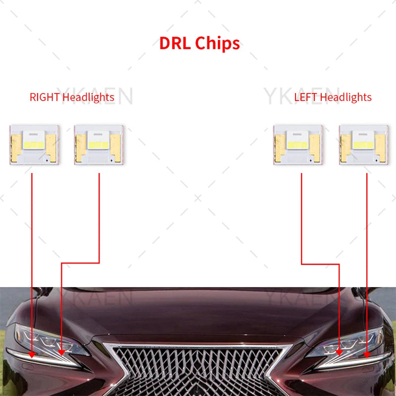 Angel Eyes DRL Chip Boards Headlight Daytime Running Light Tube Light Guide Strip for Lexus