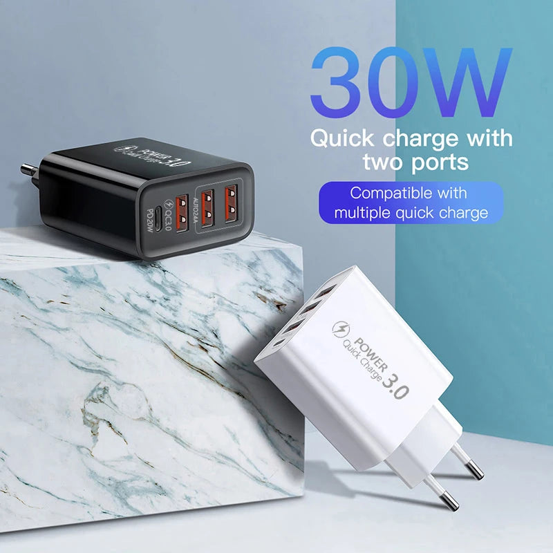 20W 2-Port USB Wall Charger Fast Charging Block Universal PD