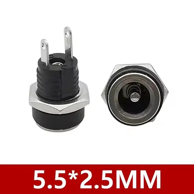 10/50PCS DC022B 5.5 X 2.1mm DC Power Jack Supply Socket 3.5X1.3 DC Female Panel Mount Connector Plug Adapter 5.5 2.5MM 2 Pin
