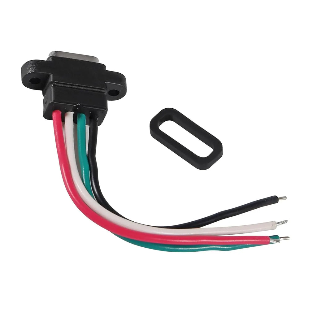 8pcs USB Connector Type-C Female Chassis 4 Pin for DIY Water