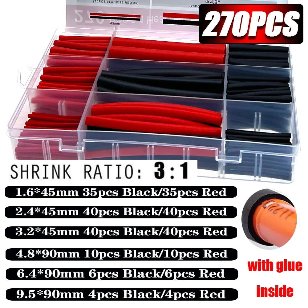 127-1060 pcs 2 1 Heat Shrink Tube Shrinking Assorted Polyolefin Insulation Sleeving Wire Cable Sleeves Wrap