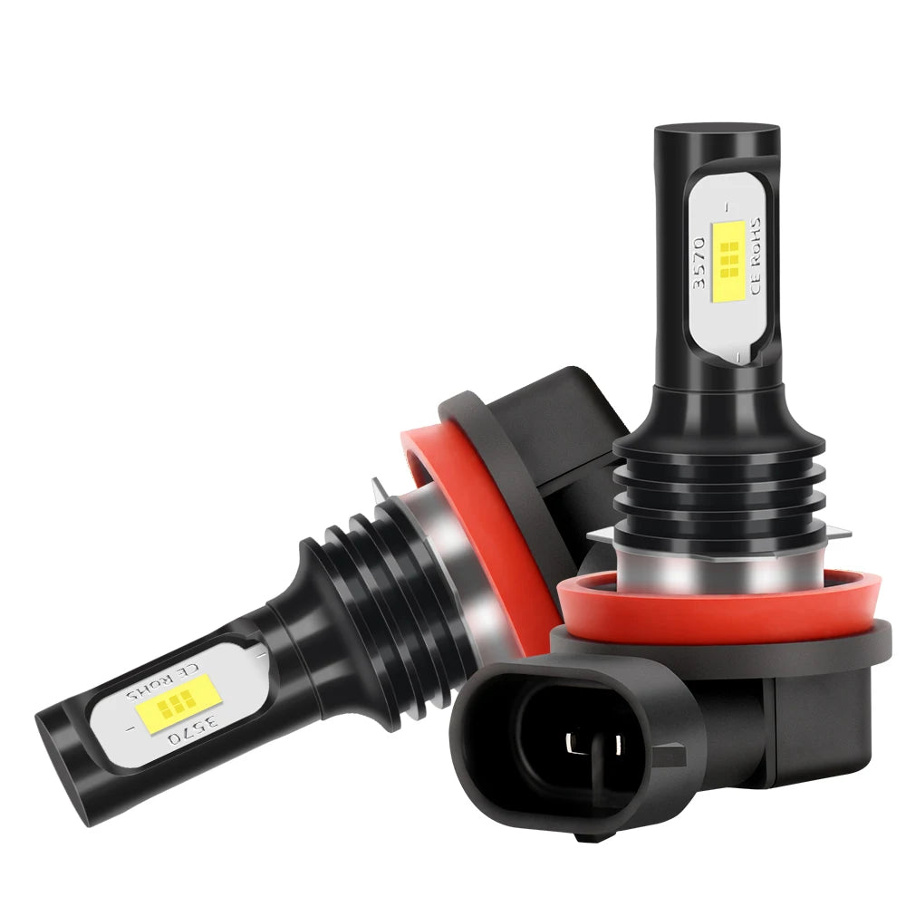 2pcs H8 H9 H1 H3 Led H11 9005 HB3 9006 HB4 Car CSP LED Fog H
