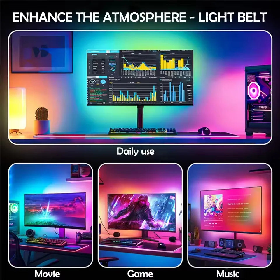 Smart Gaming LED Strip Lights 24-34 Inch Computer Screen Bac