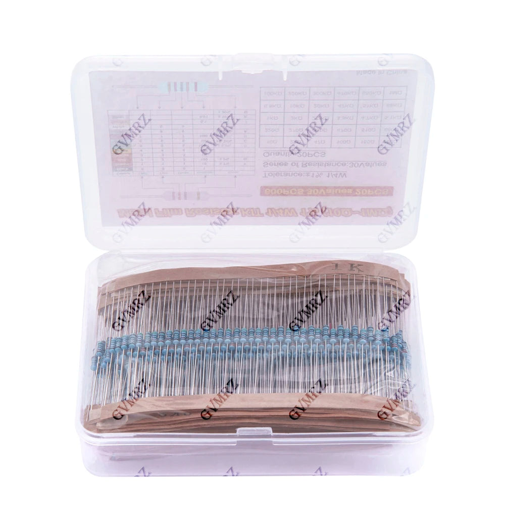 600PCS 30Values 1/4W Metal Film Resistor Assortment Kit - 20
