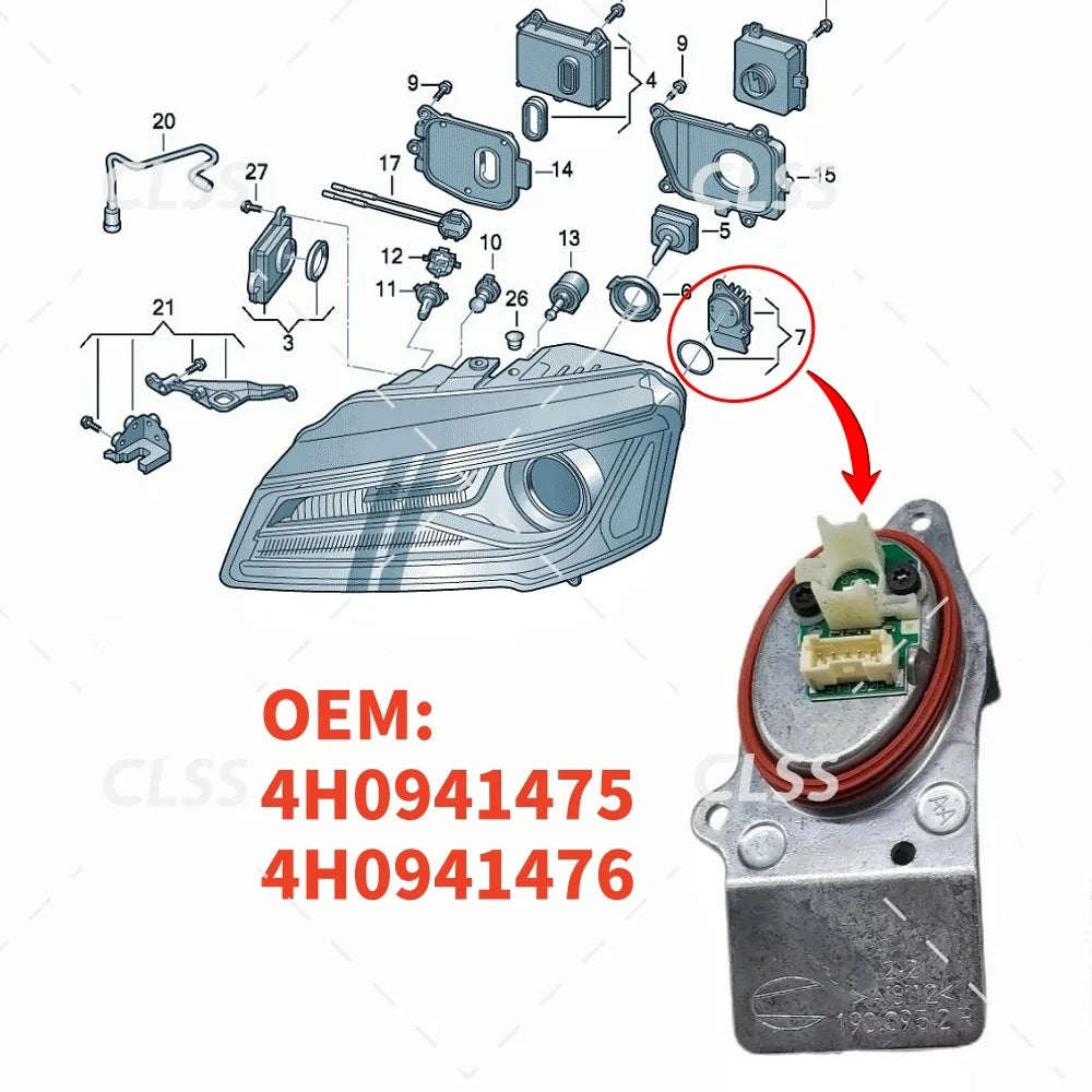 DRL LED Boards Angel Eyes For Audi A8 S8 A8L 2014-2017 Headlight Daytime Running Light Chips Module 4H0941475
