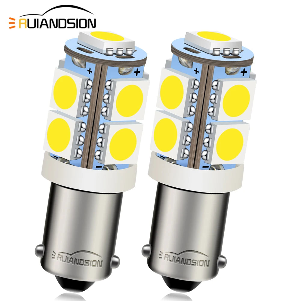 2pcs BA9S T4W LED 9SMD 5050 For 6V 12V 24V Car Moto Rear Int
