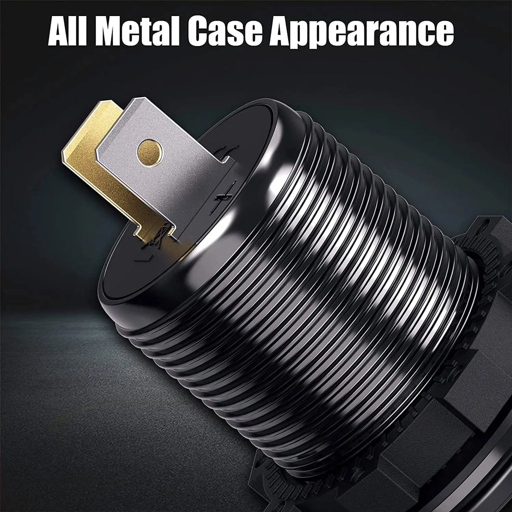 DaierTek Car USB Charger Socket Metal 60W Car Charger 12V 24
