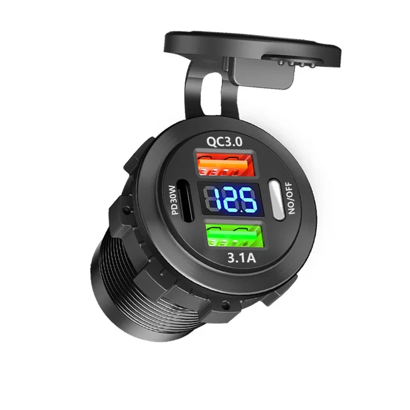 New Car USB Charger PD3.0 & QC3.0 Fast Charging Socket with 