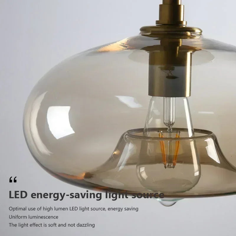 Nordic LED High quality glass pendant light Gold coloured he
