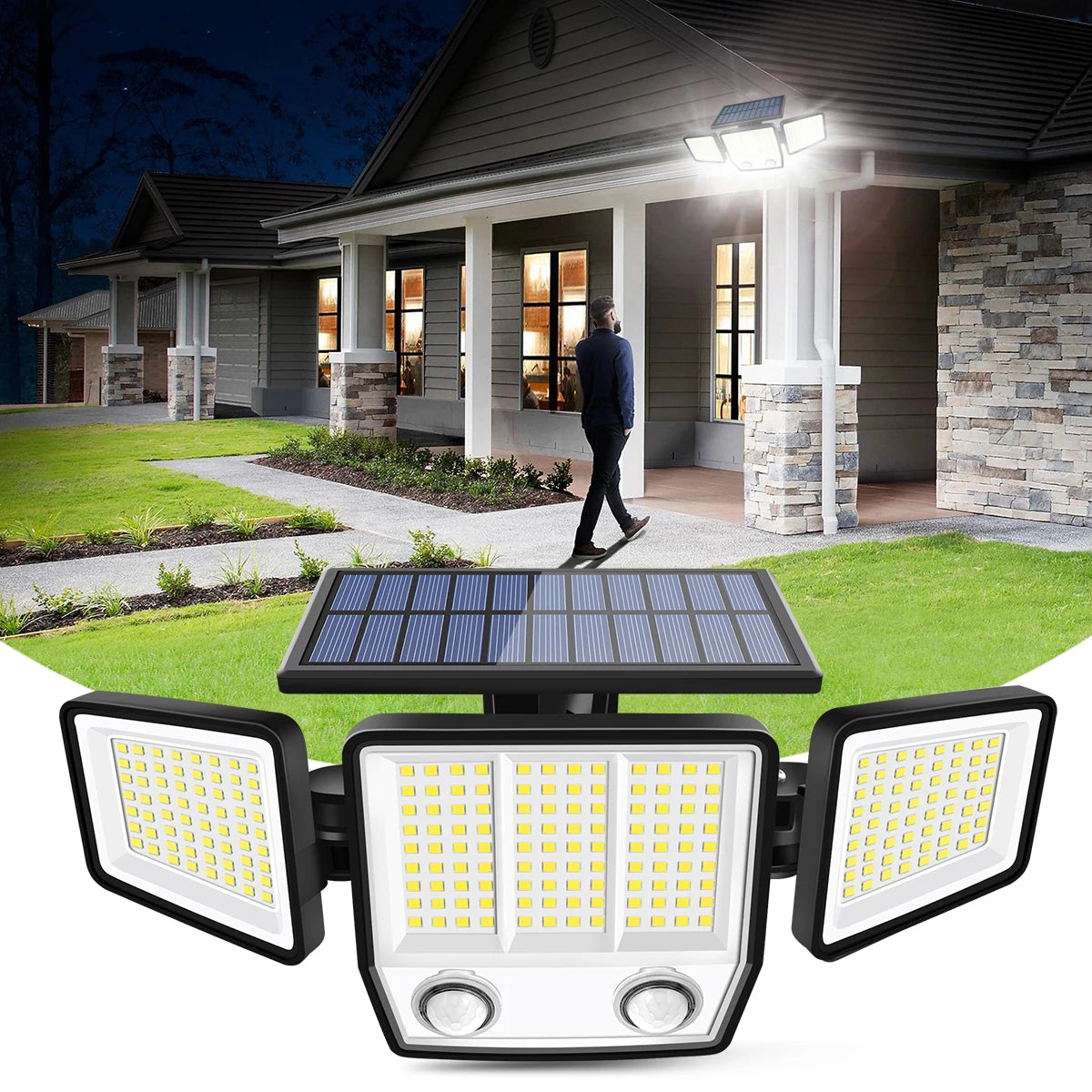 Solar Lights Outdoor Waterproof Super Bright Cordless Solar 