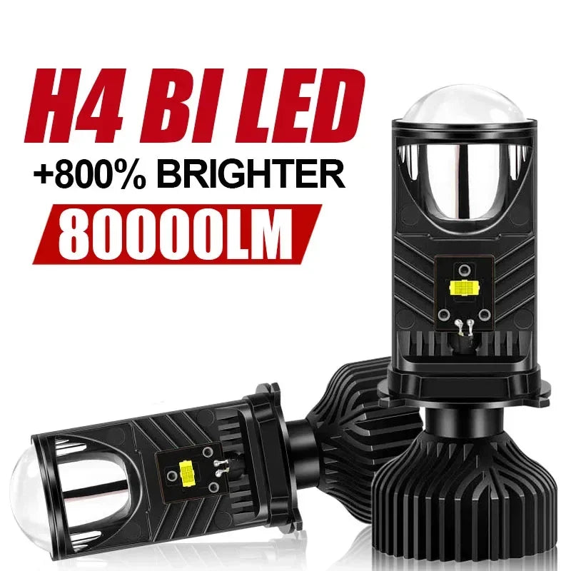 XTG Y6 H4 LED Projector Headlight Bulbs 90W Bi LED Lens With