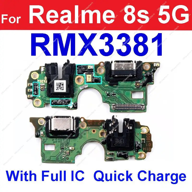 USB Charger Board Dock For Realme 8 8i 8S 4G 5G USB Charging Jack Port Connector Board Replacement Parts