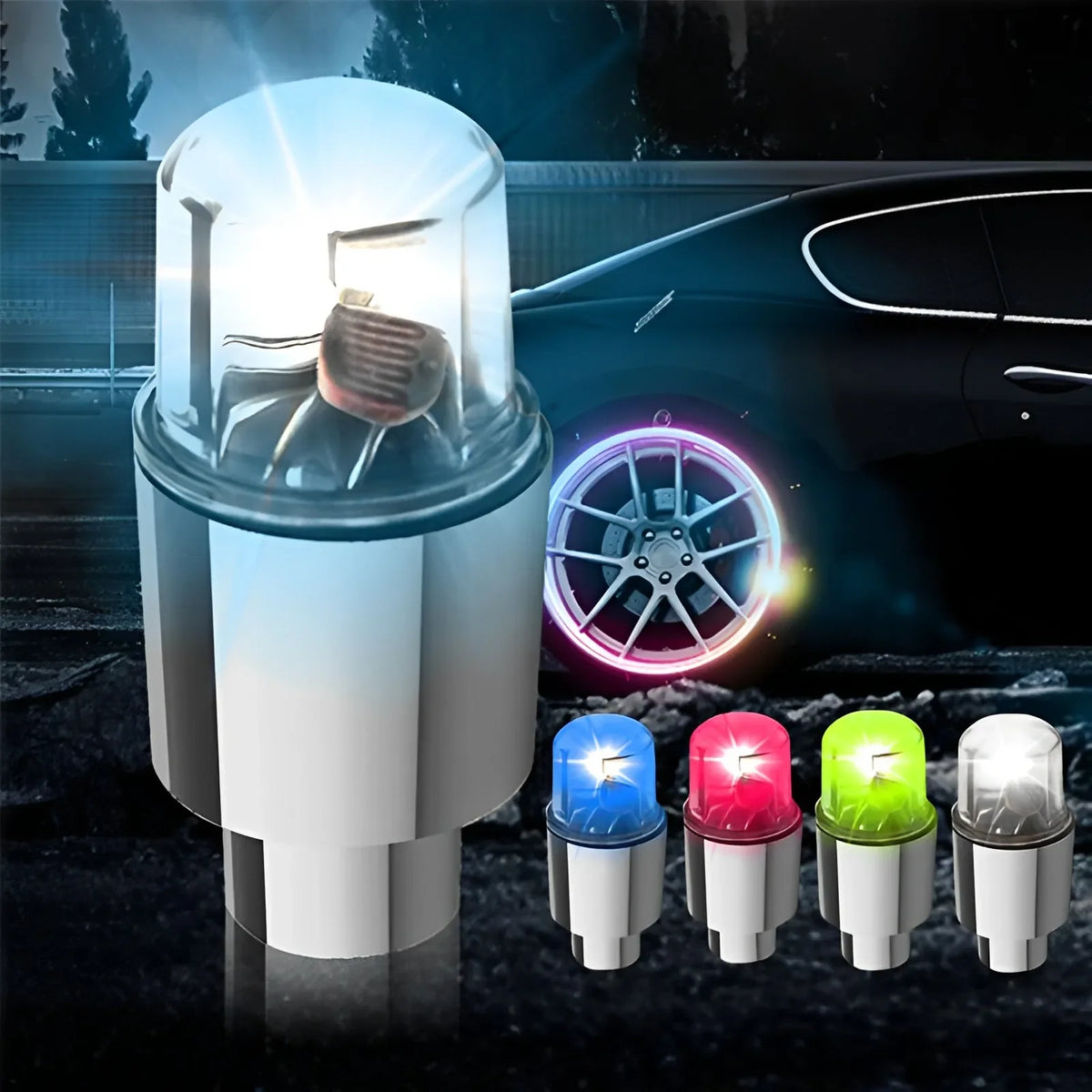 2/4Pcs Car Hub Ambient Light Bicycle LED Tire Lights Univers