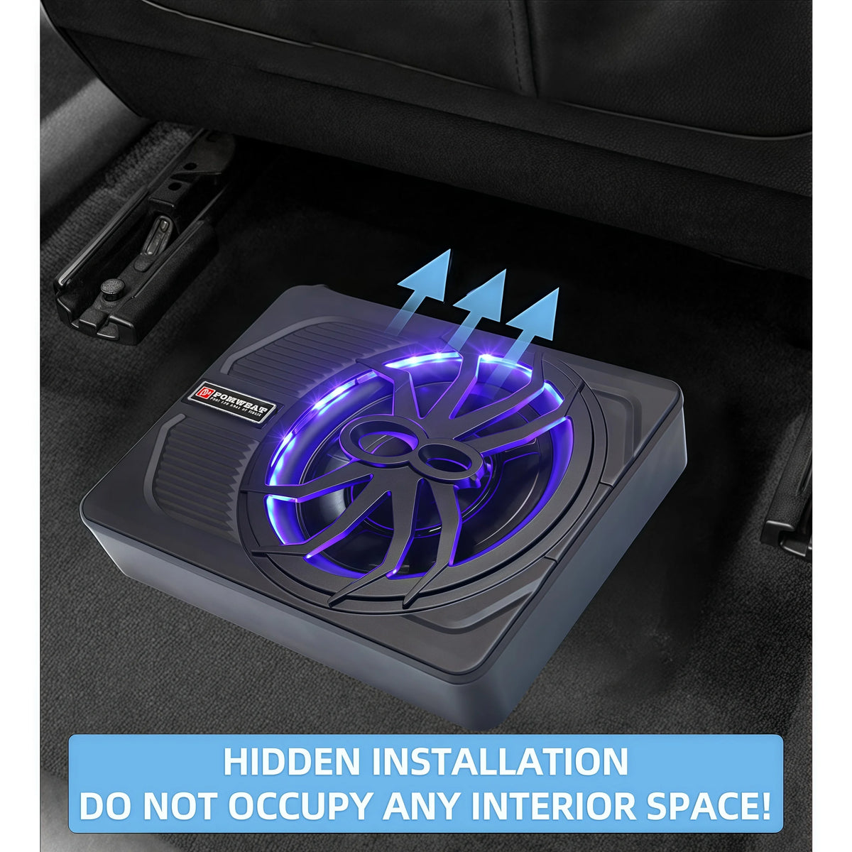 10 Upgrade 800W Slim Under Seat Powered Car Subwoofer with B