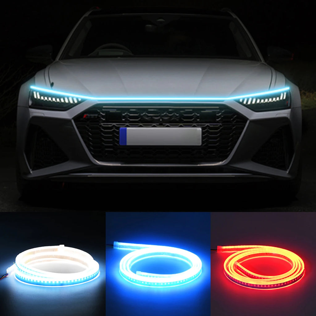 LED Car Hood Decorative Light Strip Start Scan Dynamic Ambie