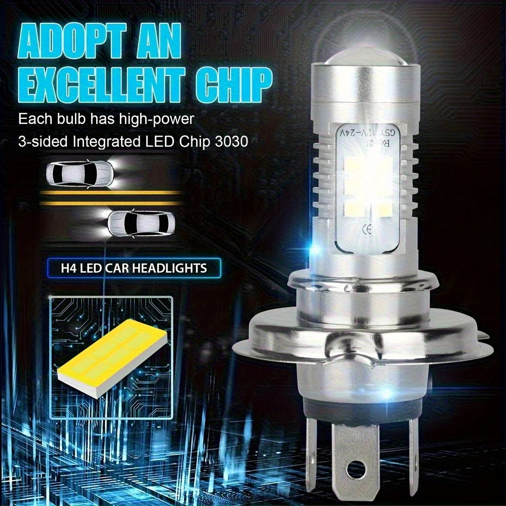 4pcs H4 9003 Super White LED Headlight Bulb Conversion Kit F