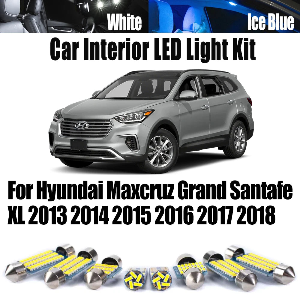 12-Piece LED Interior Light Kit for Hyundai 2013-2016 - Canbus Error-Free Interior Bulbs