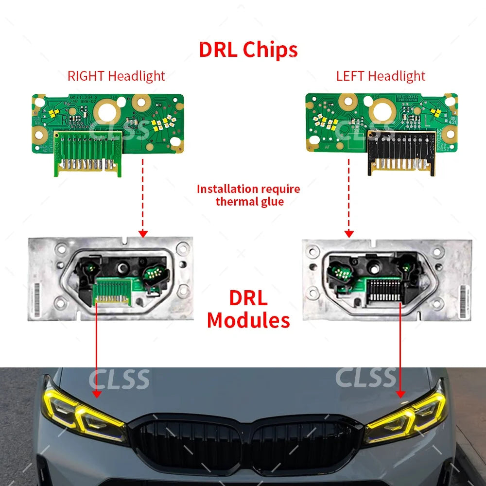 DRL LED Chips For BMW 3 Series G20 G21 G28 LCI 2022-2024 LED Headlight Daytime Running Light Board Module