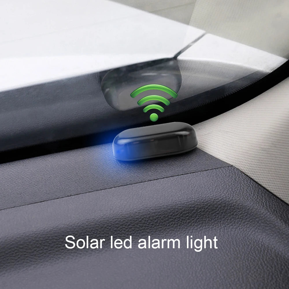 SEAMETAL 1/2PCS Solar Powered Simulated Dummy Alarm Light Wi