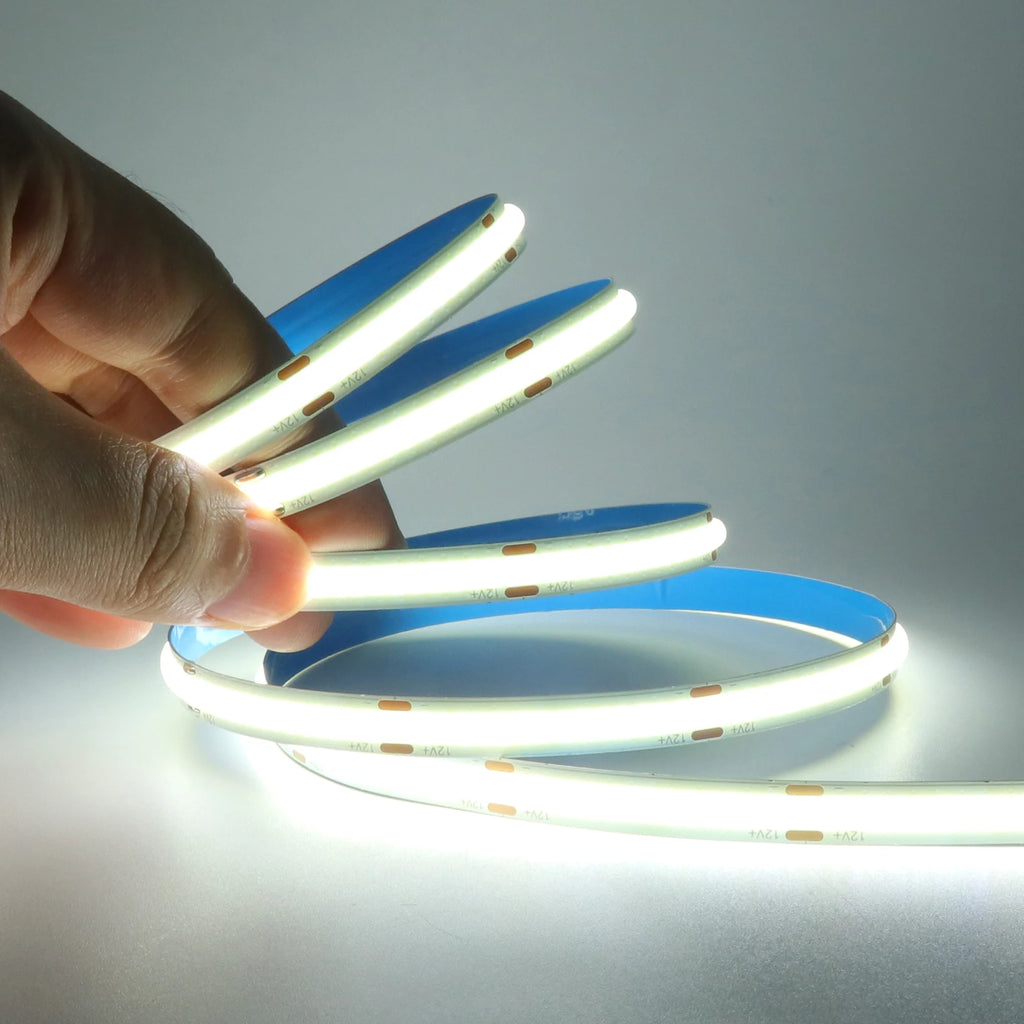 3MM 5MM 8MM COB LED Strip DC 5V/12V/24V High Density Flexible LED Strip Light with Adhesive TV Backlights Home Cabinet Lighting