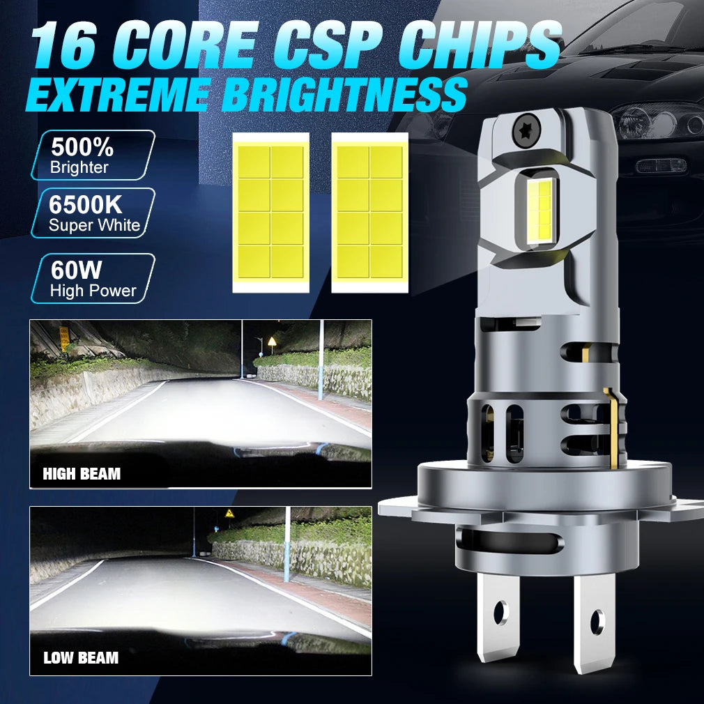 XSTORM H7 LED Headlight Bulb Mini Wireless 60W 20000LM 6500K