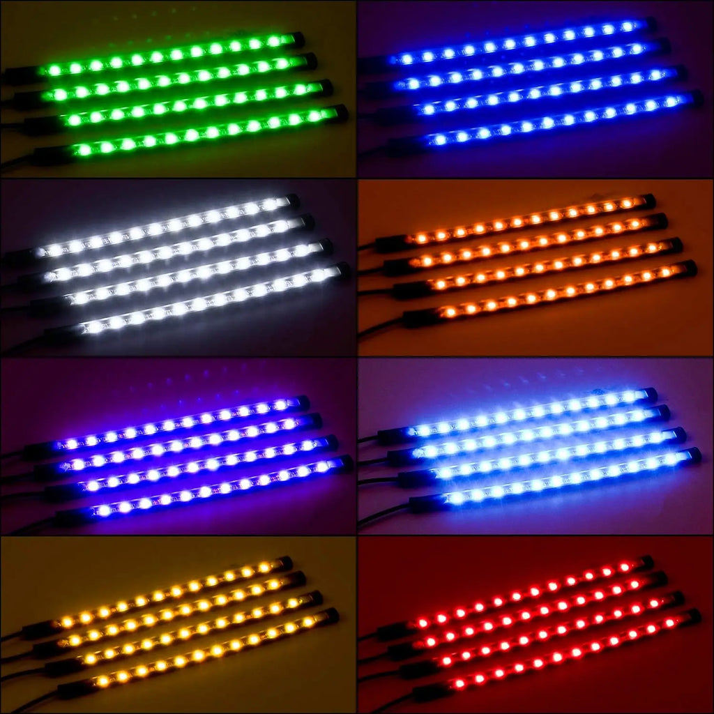 Nilight - TR-06 4PCS 48 LED Interior Lights DC 12V Multicolo