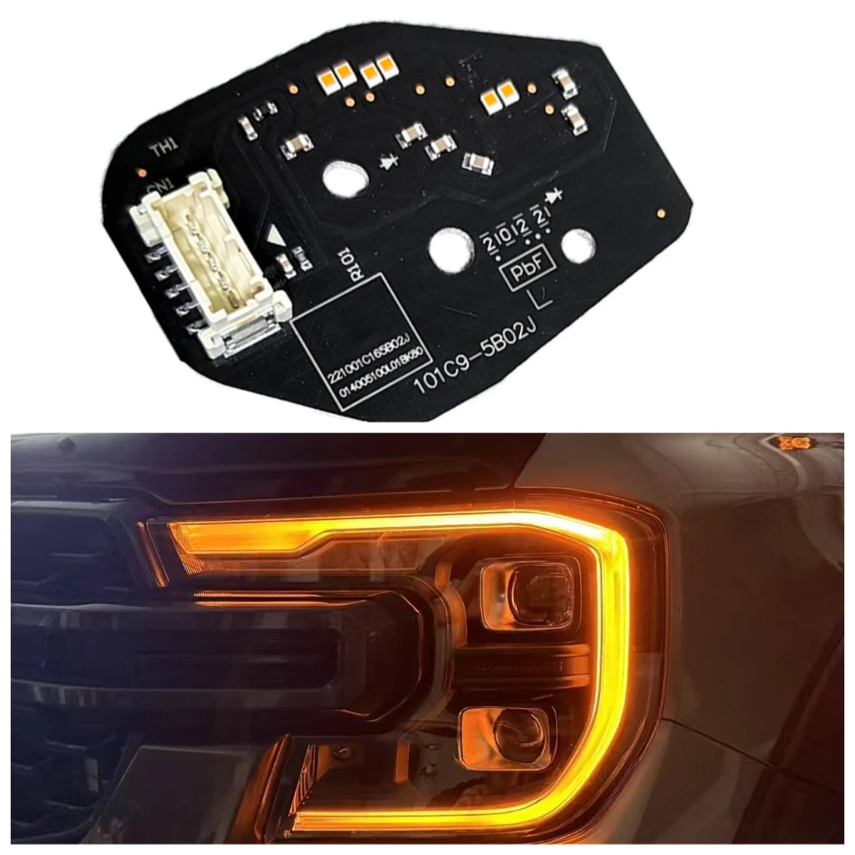 DRL Chips 2023-2024 Headlight Daytime Running Turn Signal Light Lightsource for Ford T9 2023-2024