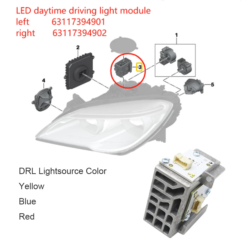 Angel Eyes DRL For 2016-2019 BMW F06 F12 F13 LCI adaptive LED Headlight Daylight Yellow Blue Red 7394901 for