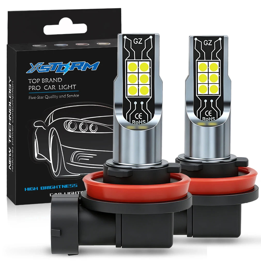 XSTORM 1/2 PCS H11 LED Fog Headlights Bulbs Canbus No Error 9005 HB3 9006 HB4 H7 H4 LED Lights Bulbs for Car 30000LM 80W 12V