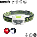 BORUiT Red & White LED Mini Headlamp 4-Mode 200LM Lightweigh