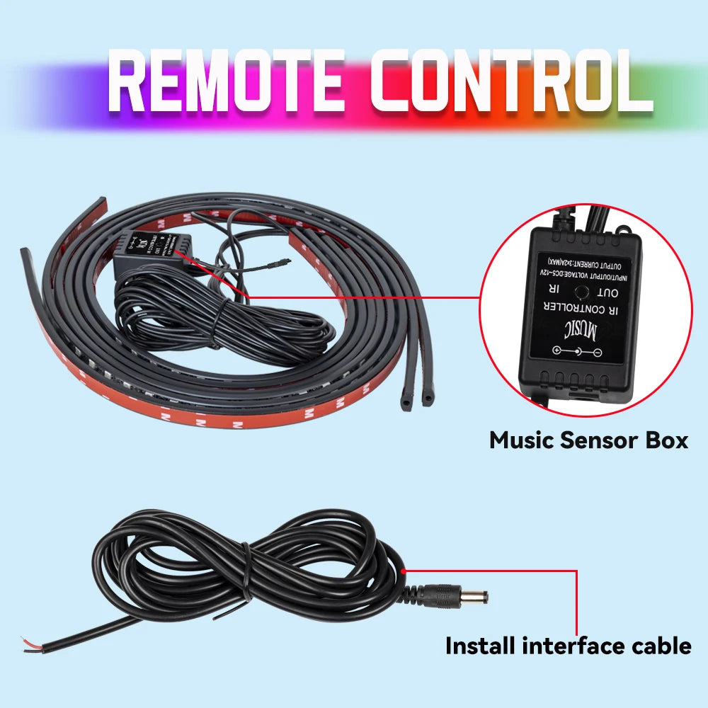 Car Charssis Flexible LED Strip Light LED Underbody Remote /