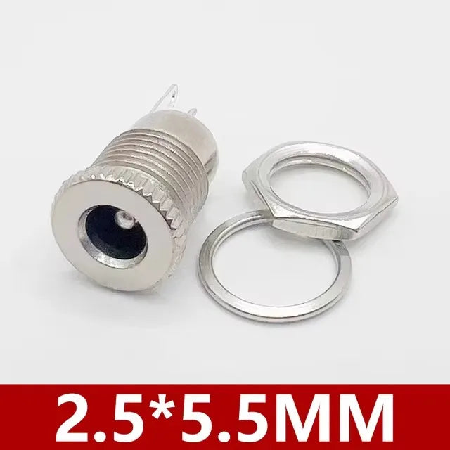 10/50PCS DC099 5.5 mm X 2.1mm DC Power Jack Socket 5.5 2.1 Female Panel Mount Connector 5.5 2.5mm Metal DC-099 Open Hole 11MM
