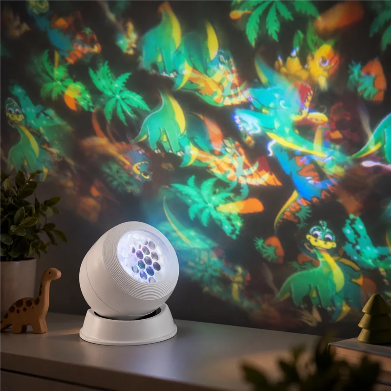 Mini 360 Rotating Night Light Projector USB Jurassic Dinosau