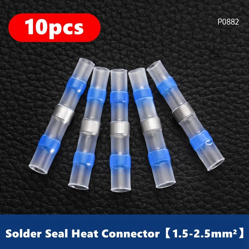 10/50/100 PCS Solder Seal Wire Butt Connectors Welding Ring Heat Shrink Terminal Waterproof Insulated Electrical Wire Terminals