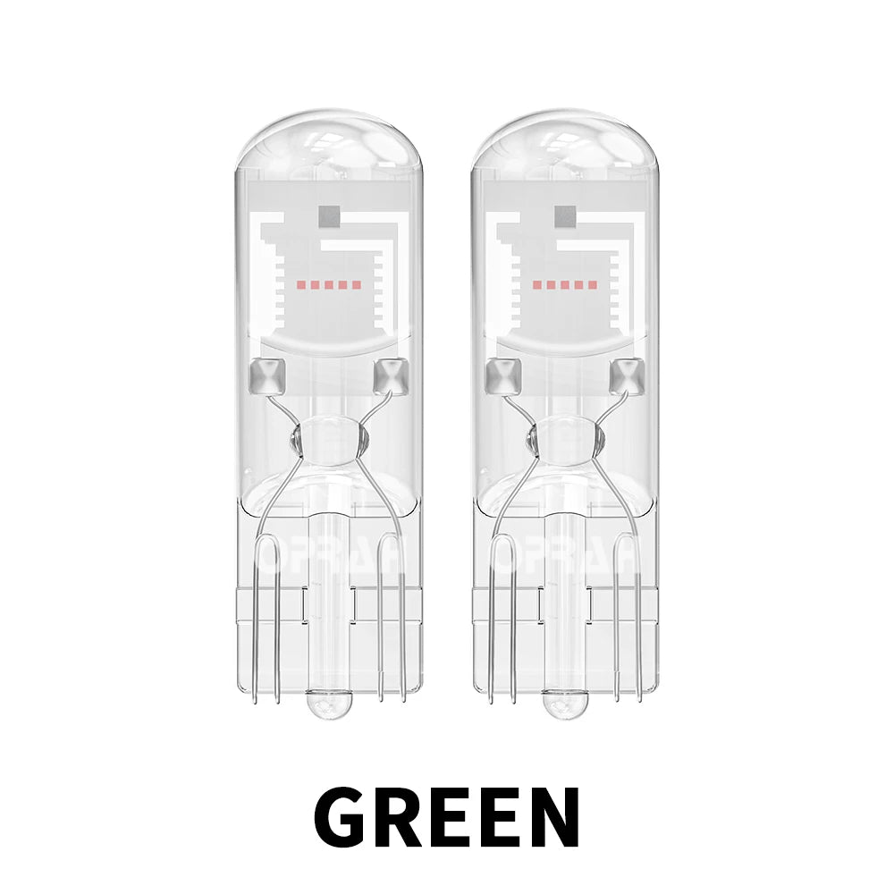 Oprah 2pcs LED T10 W5W Light Sapphire COB Glass Canbus For Car Interior Lighting License Plate Signal Lamps Dome DRL Styling 12V